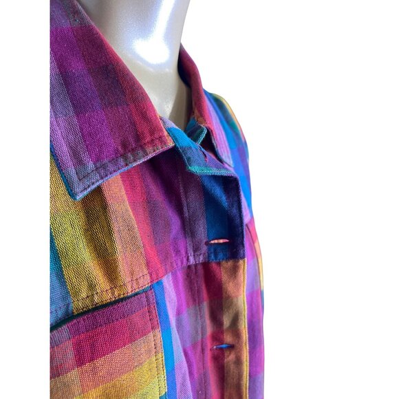 Draper’s And Damon’s xl womens button Jacket Colorful rainbow Vintage Style A777 - Picture 8 of 12